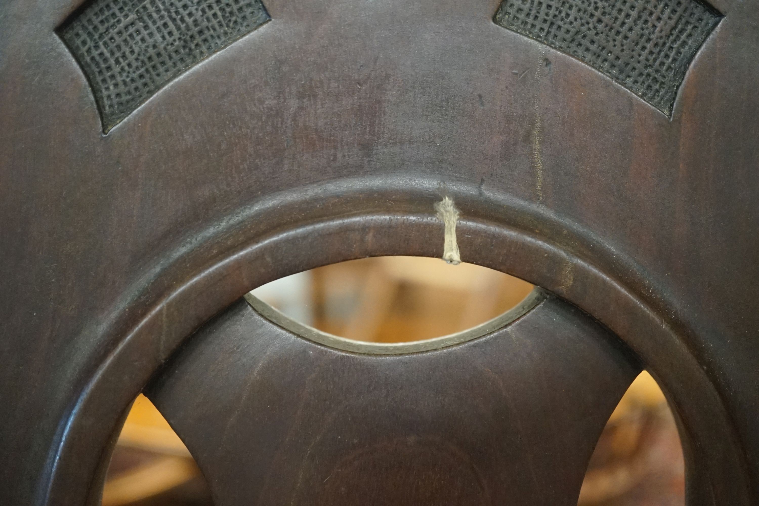 A pair of Victorian mahogany hall chairs